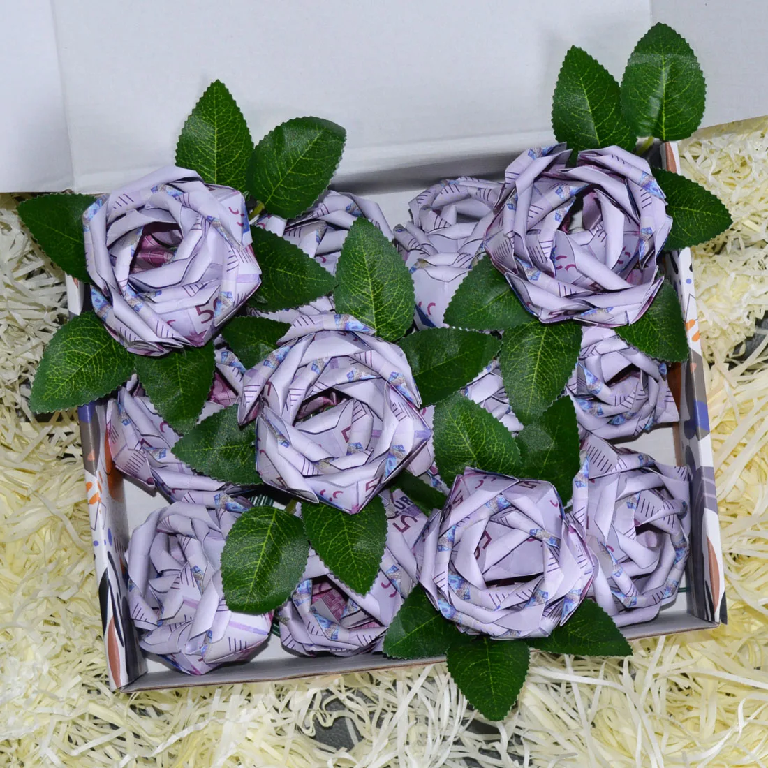 252pcs DIY hand-made prop copy money flower Handcraft Materials, Artificial Flower, Simulation Roses Flower, Real Touch Roses Fl