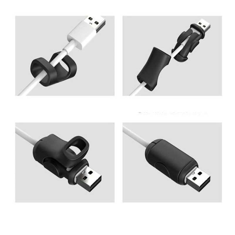 Bowknot Data Cable Protector Cover Cute Silicone Type C Charger Cables Saver Universal Mini Anti-Break Mobile Phone Cord Holder