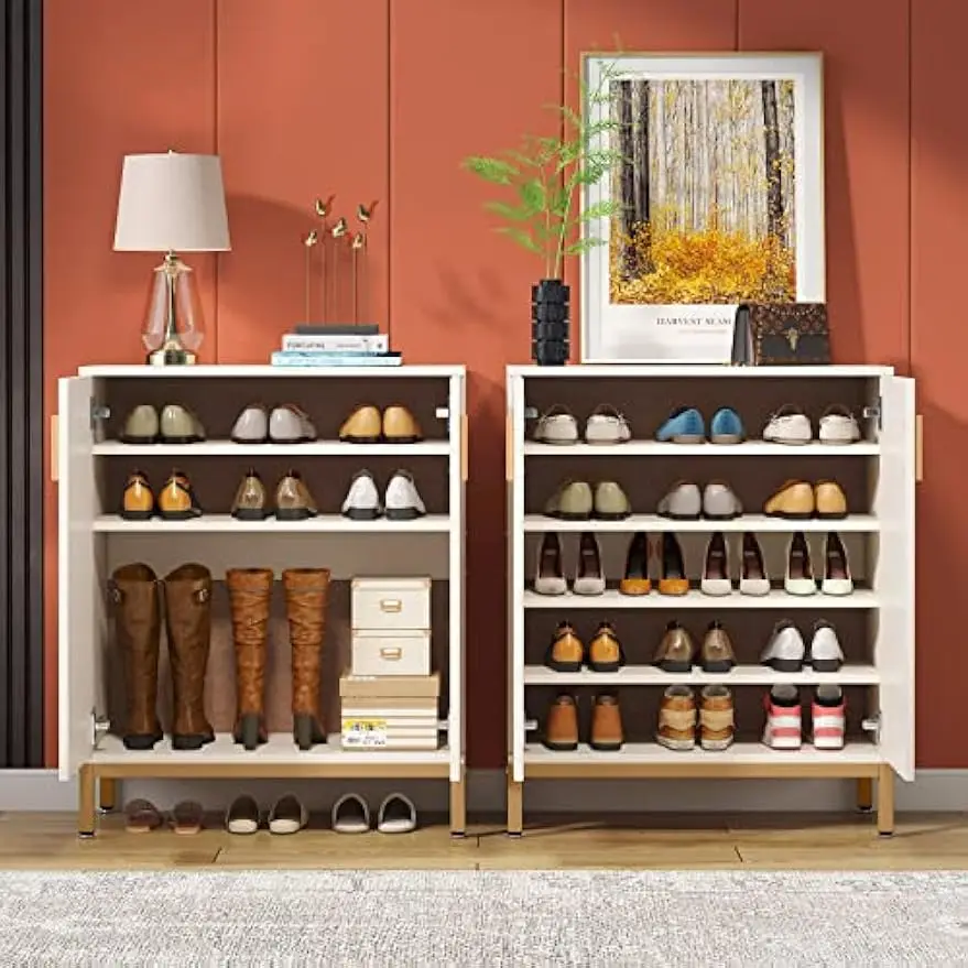 Shoe Cabinet with Doors, 20 Pairs Entryway Shoe Storage Cabinet Modern Storage Organizer for Closet, Living Room, Bedroom - Image 5