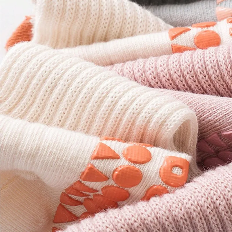 6 Pairs Pairs Baby Adorable Non Slip Floor Socks, Breathable Casual Socks for Boys and Girls Kids Indoor Activities