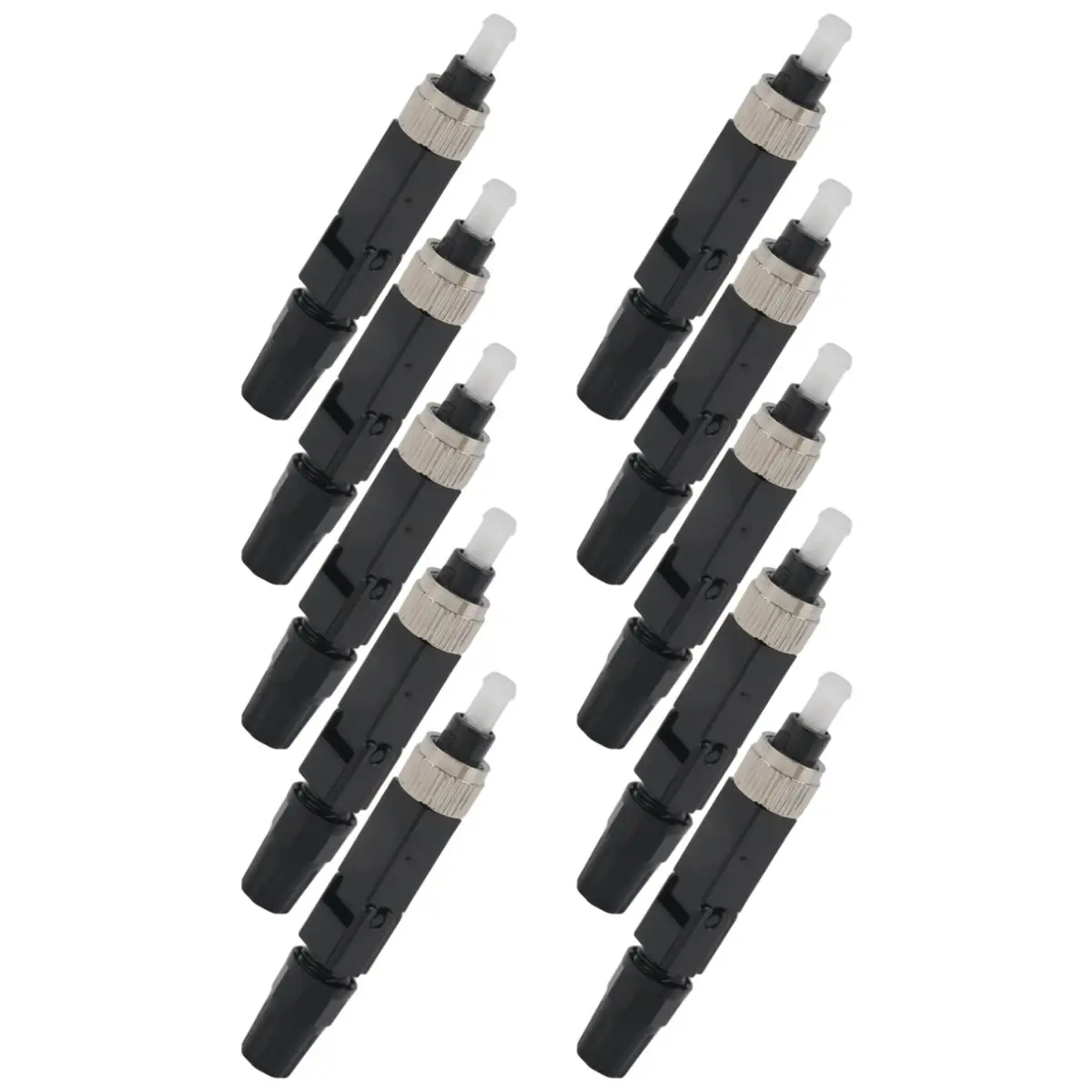 AT326 도착-10Pcs FC 단일 모드 콜드 스플라이스 광섬유 케이블 스플라이스 커넥터 사전 매립형 광섬유 퀵 커넥터