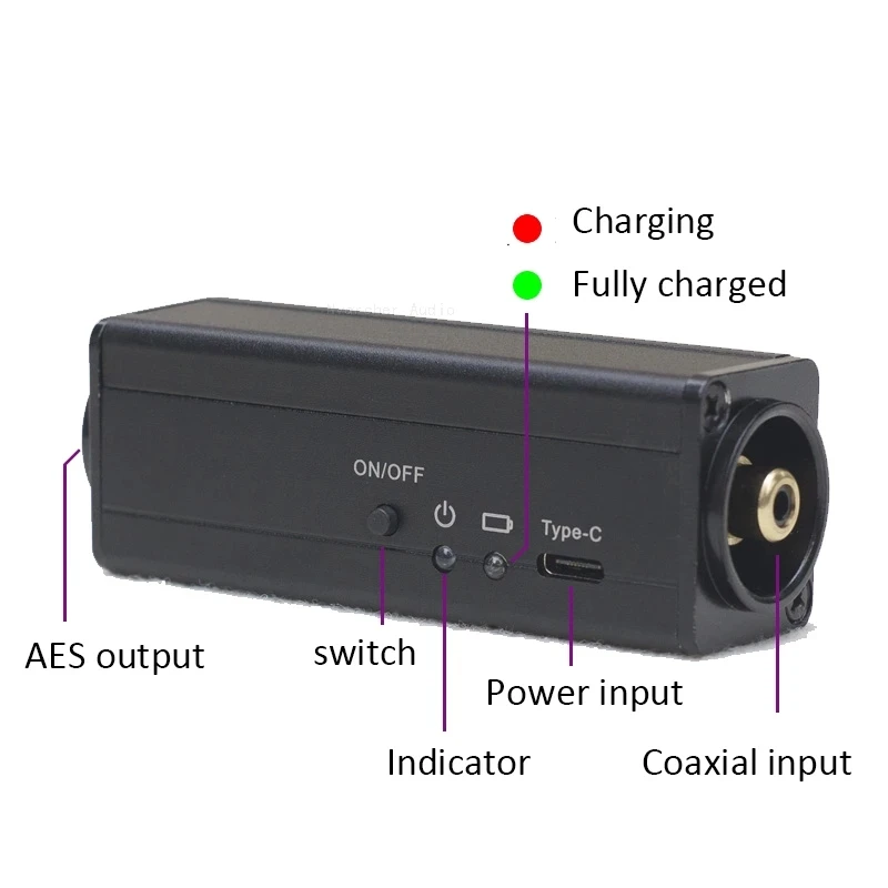 Coaxial SPDIF To AES XLR Recording 75 Ohms in To 110 Ohms for CD DAC DAT Connected Digital Active Monitor Speakers Out