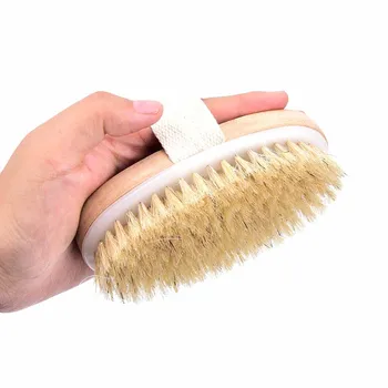 Spazzola per massaggio con setole naturali per il corpo della pelle secca calda Spazzola per SPA morbida Spazzola per massaggio da bagno