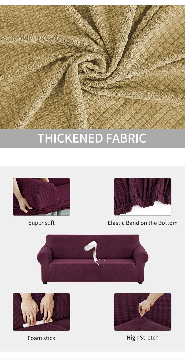Waterproof Elastic Sofa Cover for Living Room Thick Armchair Cover Sofa Covers Stainproof Couch Slipcover for Home 1/2/3/4 Seat