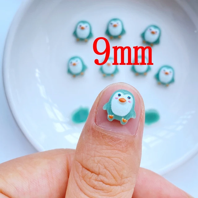 50Db Új Aranyos 9 Mm -Es Mini Rajzfilm Pingvin Gyanta Figurák Kézművességek Lapos Cabochon Díszes Ékszerek, Amelyek Hajruhák Tartozékokat Készítenek - Image 2