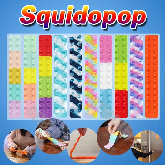 Suction Cup Square Pat Pat Silicone Sheet Squidopop Fidget Toy Children Stress Relief Squeeze Toy Antistress Soft Squishy toy 1