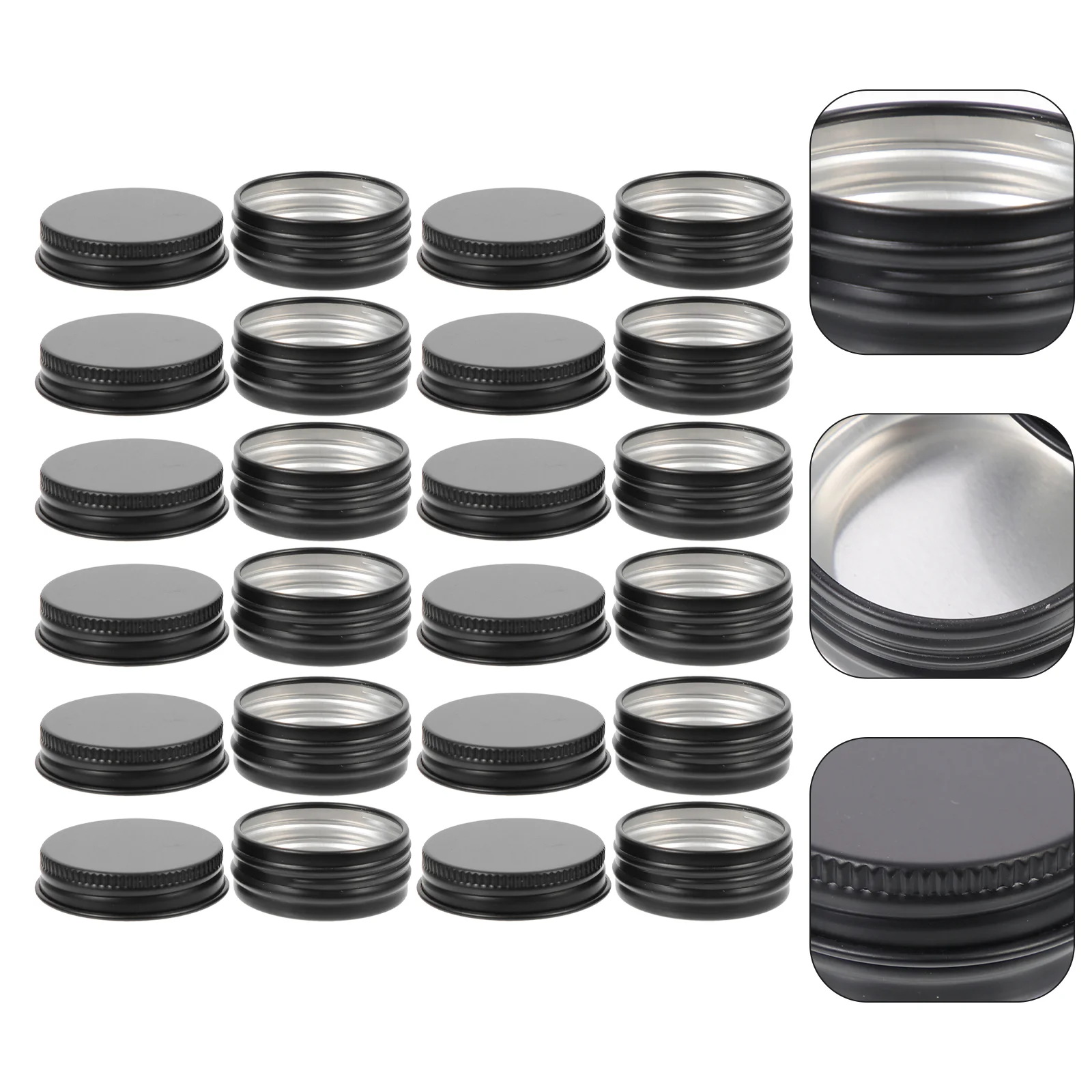 

Jar Metal with Lid Tin Containers Round Cans for Crafts Salve Storage Black Soap
