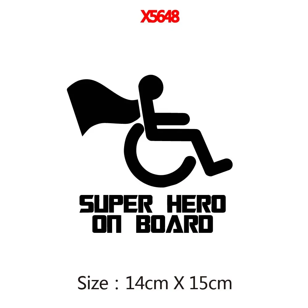 Etiqueta do super-herói para a janela do carro, o decalque para deficientes, cadeira de rodas e janela do carro