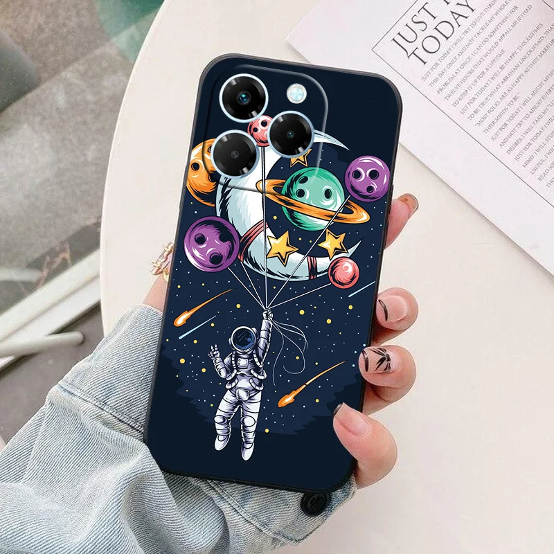Astronaut Cartoon Silicone Phone Case - TPU Back Cover Shell & Protective Bag