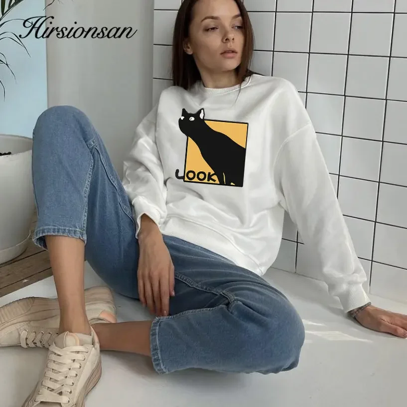 

Женская флисовая толстовка с круглым вырезом, с мультяшным принтом