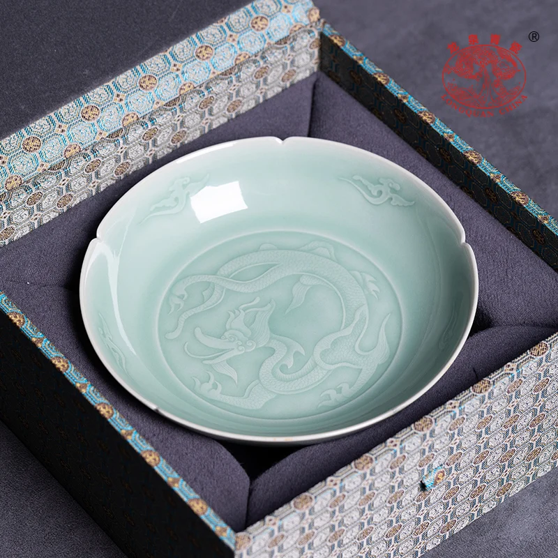 

| Дренажный чайник Longquan Celadon на платформе Hu Jianyong, ручная работа, коврик для кастрюль, керамическая емкость для хранения воды, бытовая