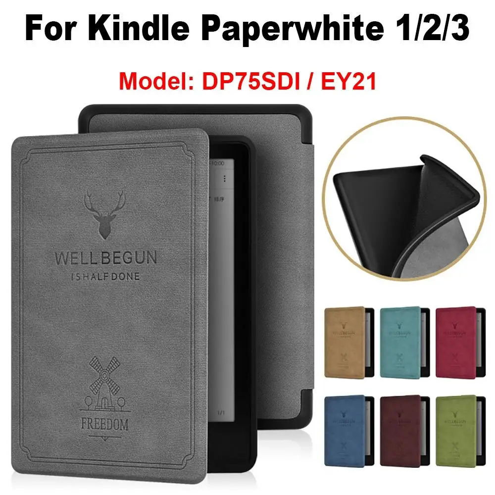 Per Kindle Paperwhite 1/2/3 Smart Cover Pu Leather 6 Pollici E-Reader Folio Case Guscio Protettivo Dp75Sdi Funda Auto Sleep/Wake