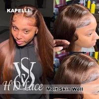 Extensions de Cheveux Humains Lisses Marron Chocolat avec Closure HD 4x4 et Frontal 13x4 – 100% Cheveux Remy Bruts 5