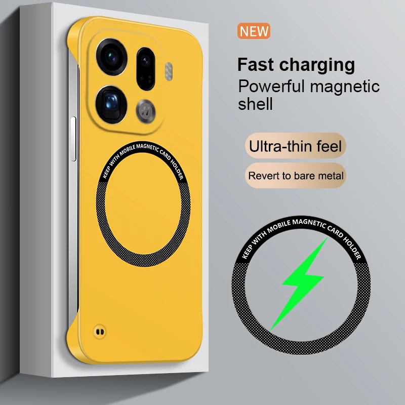 Frameless Magnetic Hard PC Phone Case with Magsafe - Matte Ultra-Thin Wireless Charging Cover