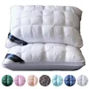 1PC Winter White Goose Down Pillow Neck Pillow for Sleeping 100% Cotton Shell 3D Style Rectangle Queen King Bed Pillow 수면용 베개 1
