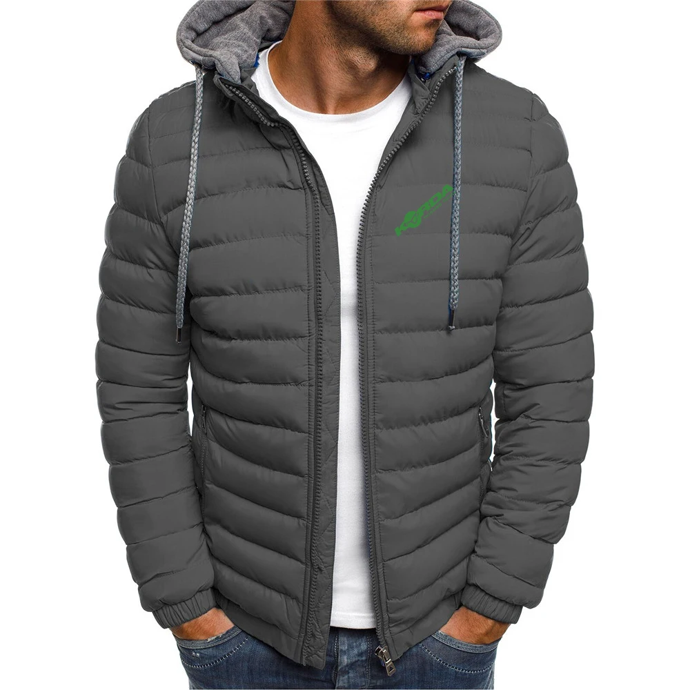 цена Мужская хлопковая куртка Korda, хлопковая стеганая куртка, 7 цветов, с капюшоном, для осени и зимы, 2023
