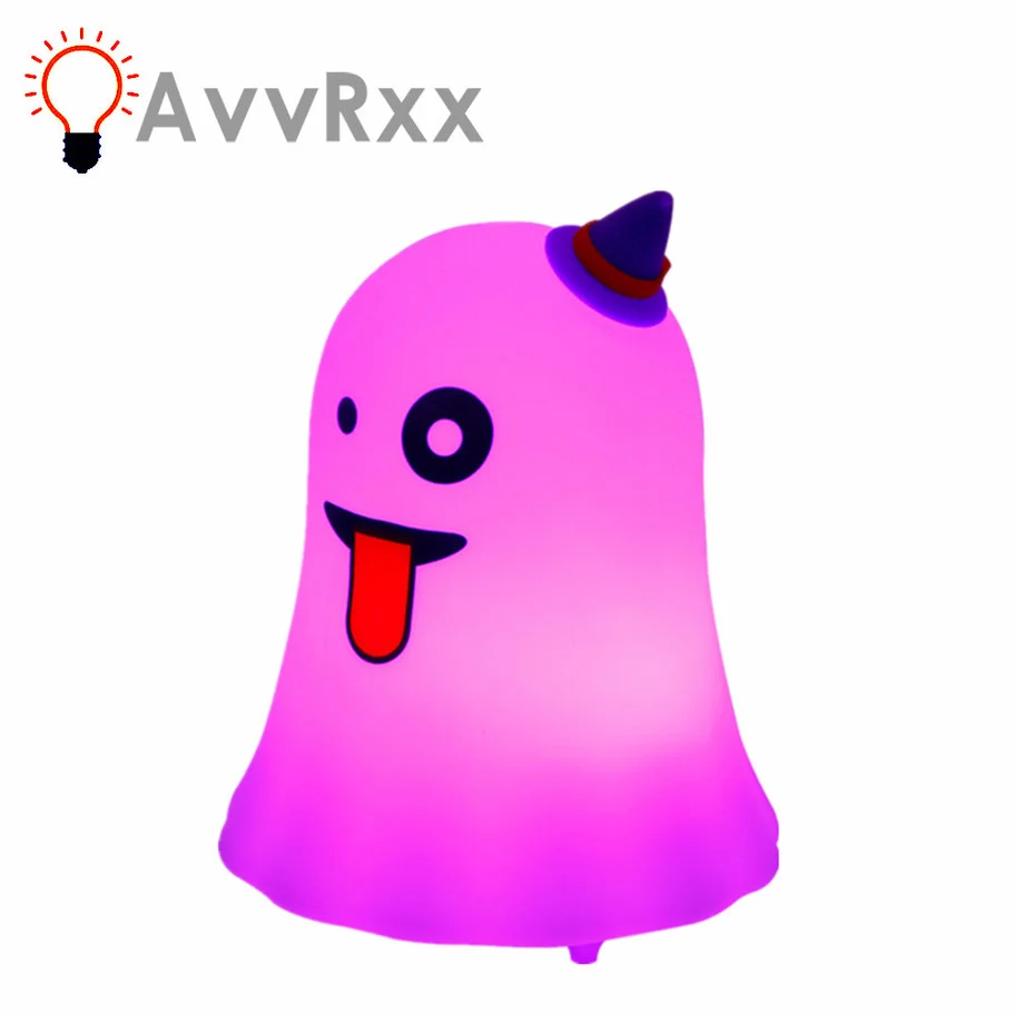 

AvvRxx Led Children Night Light For Kids Soft Silicone USB Rechargeable Bedroom Decor Gift Animal ghost Touch Night Lamp