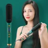 2 In 1 Electric Professional Negative Ion Hair Straightener Brush Curling Comb with Lcd Display Hair Curling Tool Straight Brush 1