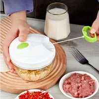 400ML Manual Meat Mincer Garlic Chopper Rotate Garlic Press Crusher Vegetable Onion Cutter Kitchen Cooking Accessories Processor 1