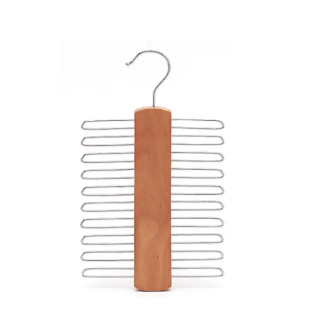Ties Hanger Holder Rack Silk Scarf Belt Organizer Cabinet Wooden Storage Hanging Rack For Wardrobe Closet 20 Bar