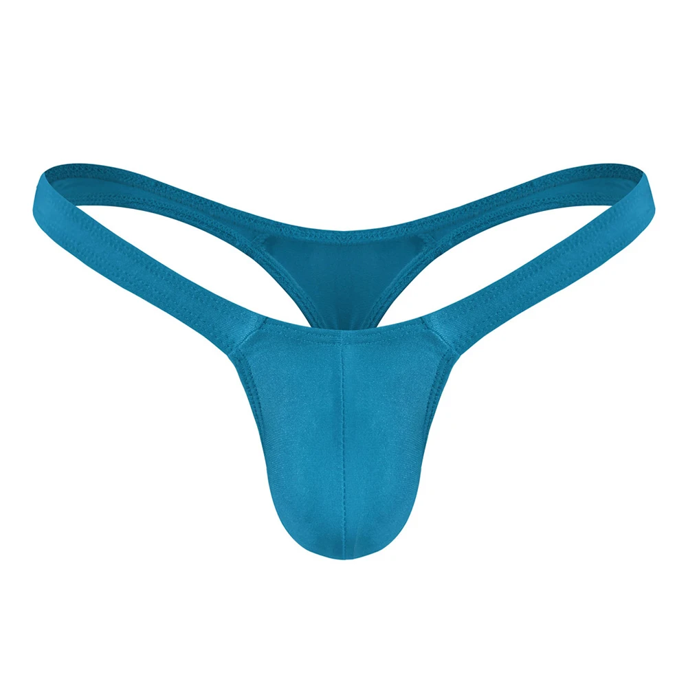 

Sexy Men Thong Low-rise Bikini Briefs T-back U Convex Large Bag Men's Single G String Solid Seamless Underwears Mini Swimwear