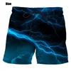 New Fashion Men's 3D Lightning Print Shorts Hip Hop Streetwear Casual Personality Style Beach Shorts 5
