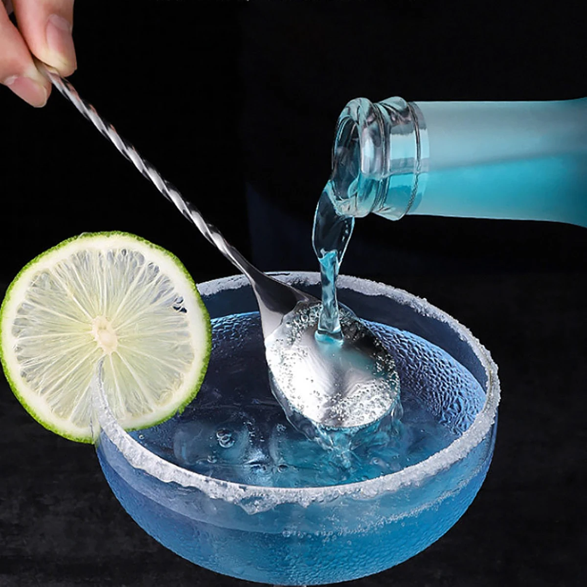 20/30/40cm Stainless Steel Bar Mixing Cocktail Stick Spoon Beer Spiral Shape Barware Bartender Accessories Utensils cocktail spoon