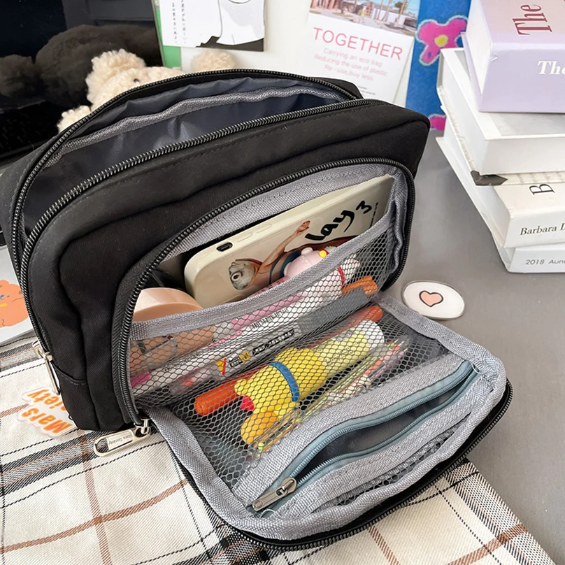 Pencil Case Black Large Capacity Pencilcase Trousse Scolaire Gift 2 Medals Pen Case Cute Stationery Estuche Escolar Pencil Box