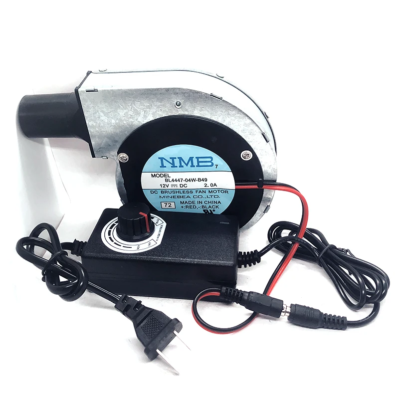 Bbq Grill Metal Turbo Ventilador com Duto Adaptador de Velocidade Ajustável Fogão a Madeira Ventilador Alto Volume ar Novo Bl444704w-b49 12v 2a 11028 - Imagem 6