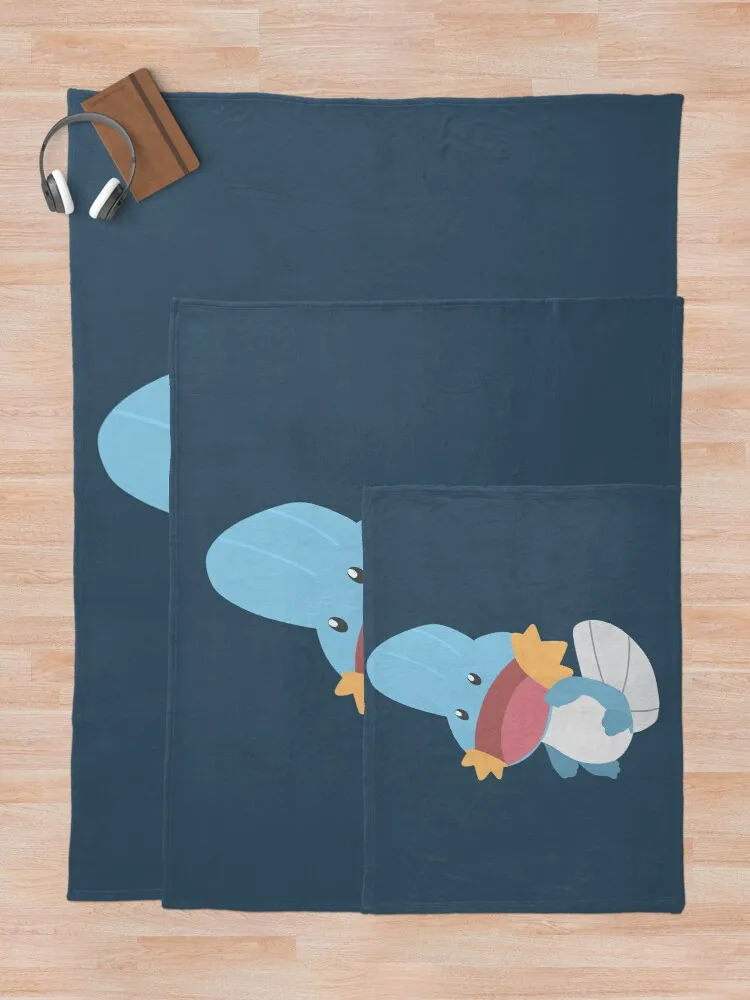 Minimalist Mons: Mudkip the Mudfish PKM Throw Blanket double summer blanket luxury designer blanket quilt blanket sofas 5
