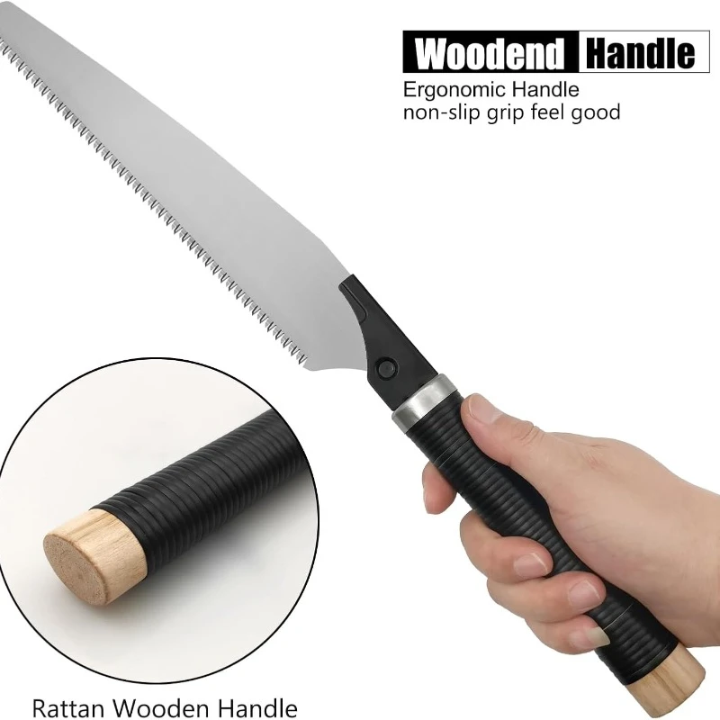 Japanese Pull Saw 10 Inch Hand Saw with Detachable Blade Wood for Woodworking Gardening