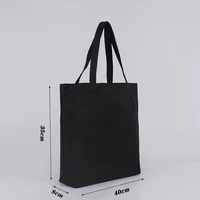 Sac à main en toile noire pour étudiant, sac en coton initié unique, grand sac à provisions, poche de ceinture, sac cosmétique, cadeau 4