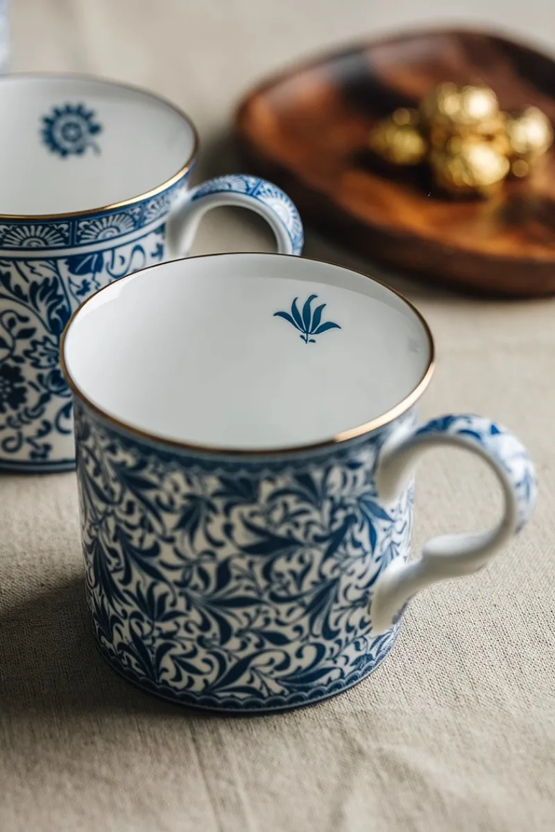 William Morris Blue & White Bone China Coffee Cup 2
