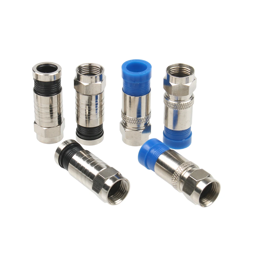 RG6 Compression Connectors Waterproof Connection F Compression Connector Coax Cable 10pcs 20pcs