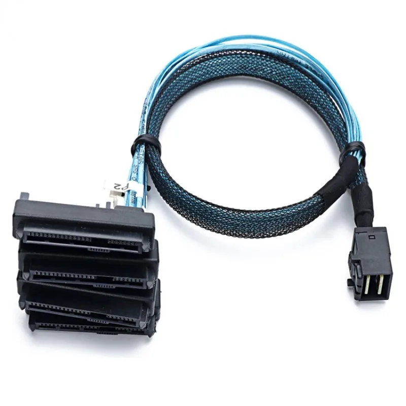SATA Cable SFF-8643 To 4 SFF-8482 Internal Mini SAS HD To 4 SFF-8482 Connector with 15pin Power Port Hard Drive Splitter — view 5