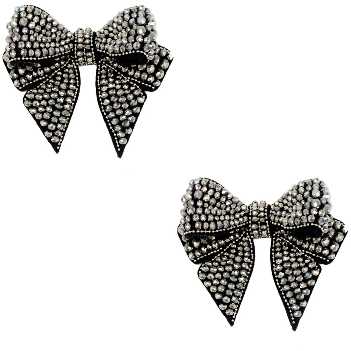 

2 Pc Shoe Flower Decoration Rhinestone Applique Bag Patch Crystal Bowknot Beading Shoes Adornment Accessory Miss Cloth Clothing