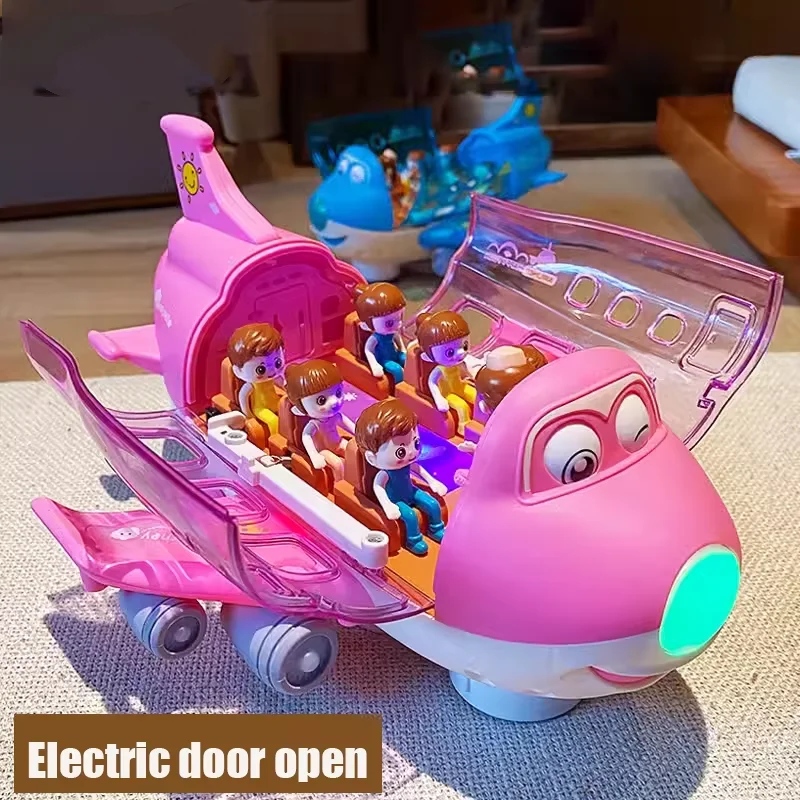 Electric Airplane Toy Model with Music and Lights for Kids