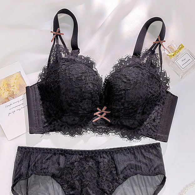 Soft-cup Lace Bra - Light gray - Ladies