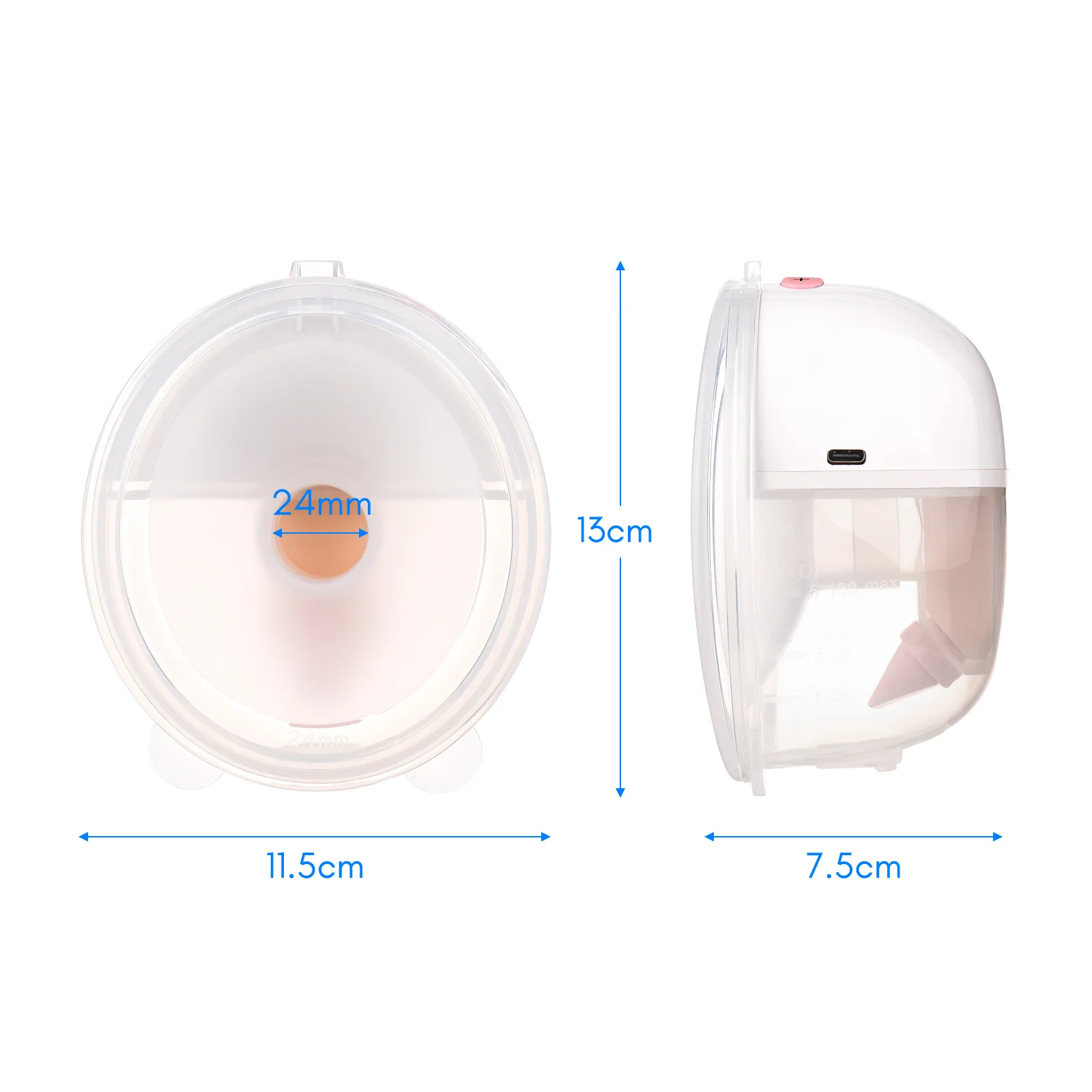 Electric Breast Pump Wearable Hands Free Silent Pain Free Feeding Pump 3 Modes 9 Suction Levels 150ml Capacity for Home Office 5