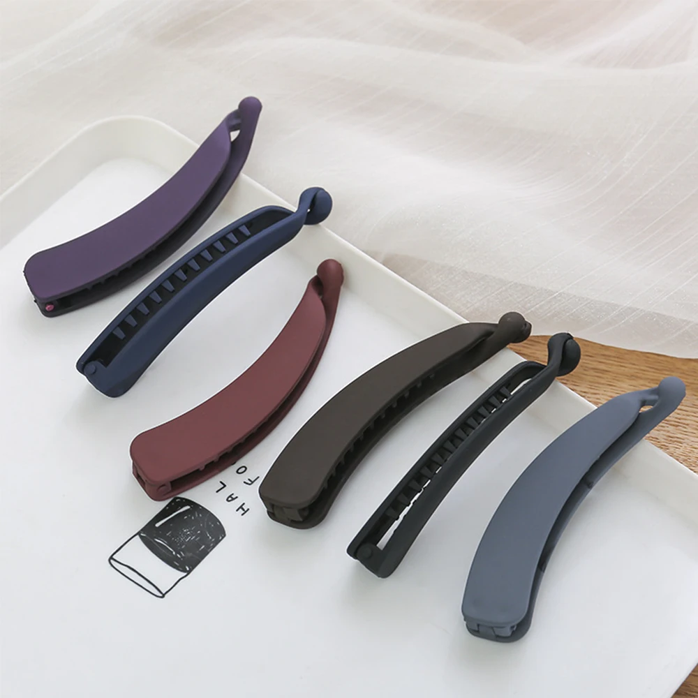 Description Picture 3 of itemGifts Hair Accessories Solid Color Women Banana Clip Ponytail Holder Hair Claws Hair Clips