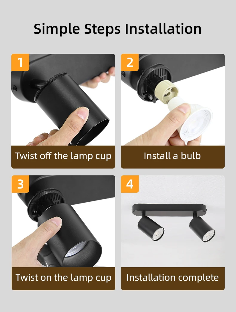 LED Shop Chandelier Ceiling Lamp Bedroom Corridor Track Spot Light for GU10 Bulb Replacement Lustre Home and Decor LED Pendant 3