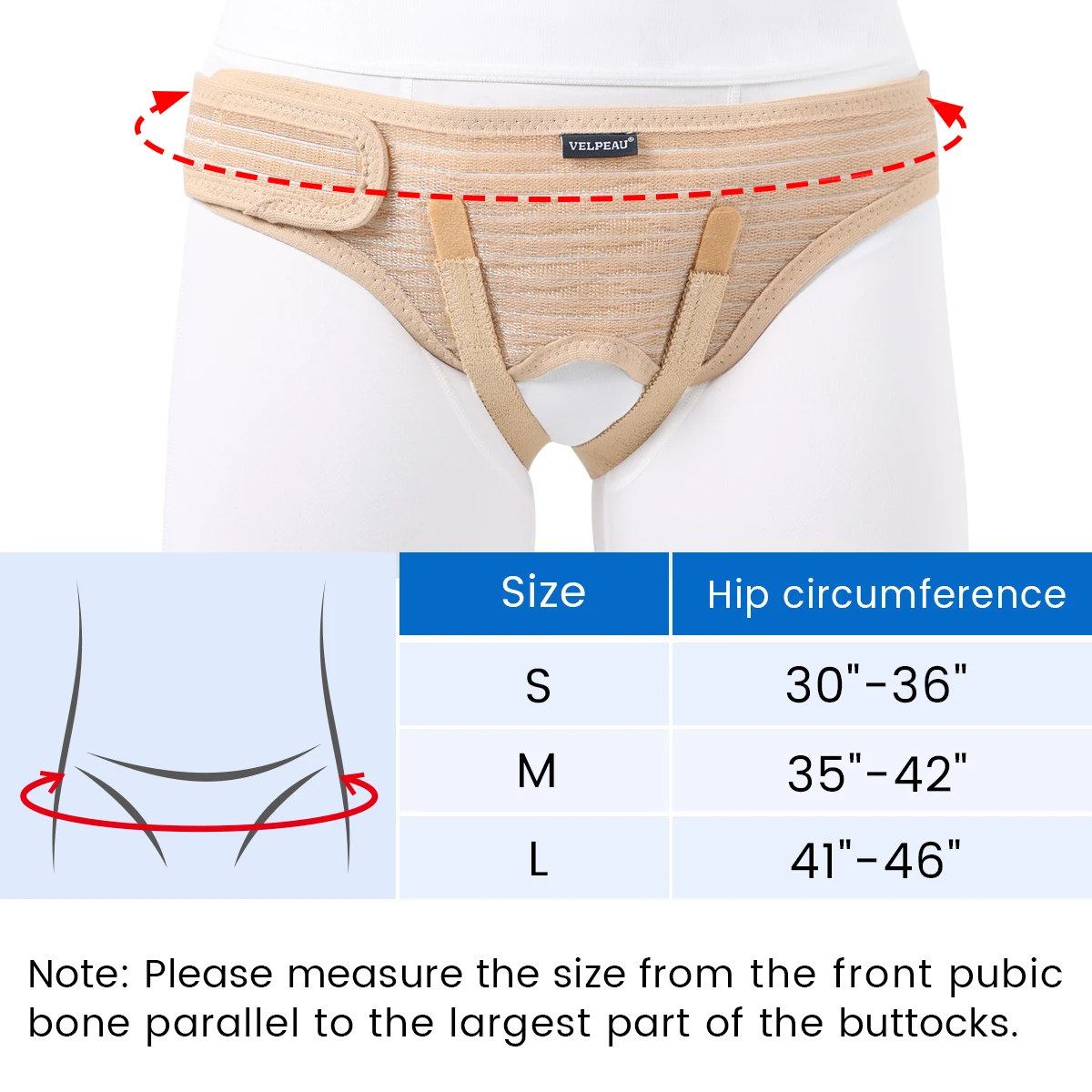 VELPEAU Hernia Belt Truss Adjustable for Single/Double Inguinal and Sports Hernia with 2 Compression Pads for Men and Women hernia belt