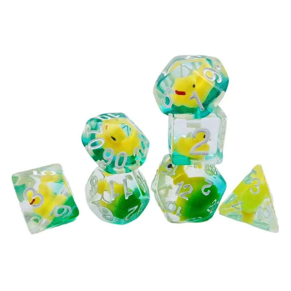 

7Pcs/set Filled with Ducks Animal DND Dice 7-Die Table Game D4 D6 D8 D10 D12 D20 Game Dice Party Game Acrylic Polyhedral Dice