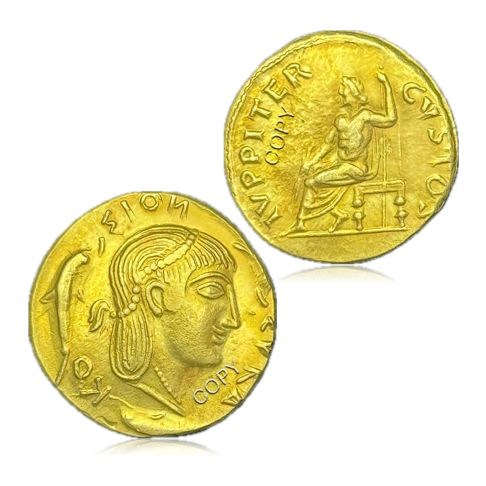 Ancient Greek Moon Goddess Golden Dolphin Commemorative Coin, Bag Pendant Necklace Jewelry, Creative Home Decoration Gift
