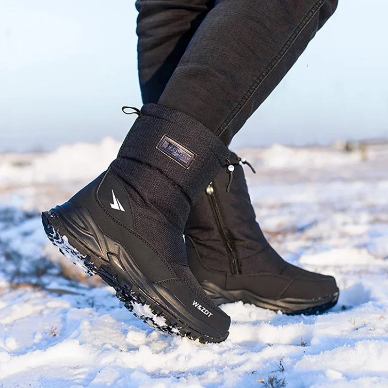 Heren Winterlaarzen 2023 Outdoor Wandelschoenen Antislip Waterdichte Snowboots Heren Warm Pluche Winterschoenen Man Voor-40 Graden