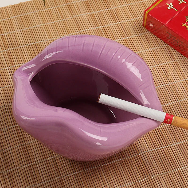 Cenicero de labios de cerámica con personalidad creativa coreana, adornos  artesanales, decoración pequeña para el hogar, plato de cigarrillos, sala  de estar, 12x6cm - AliExpress