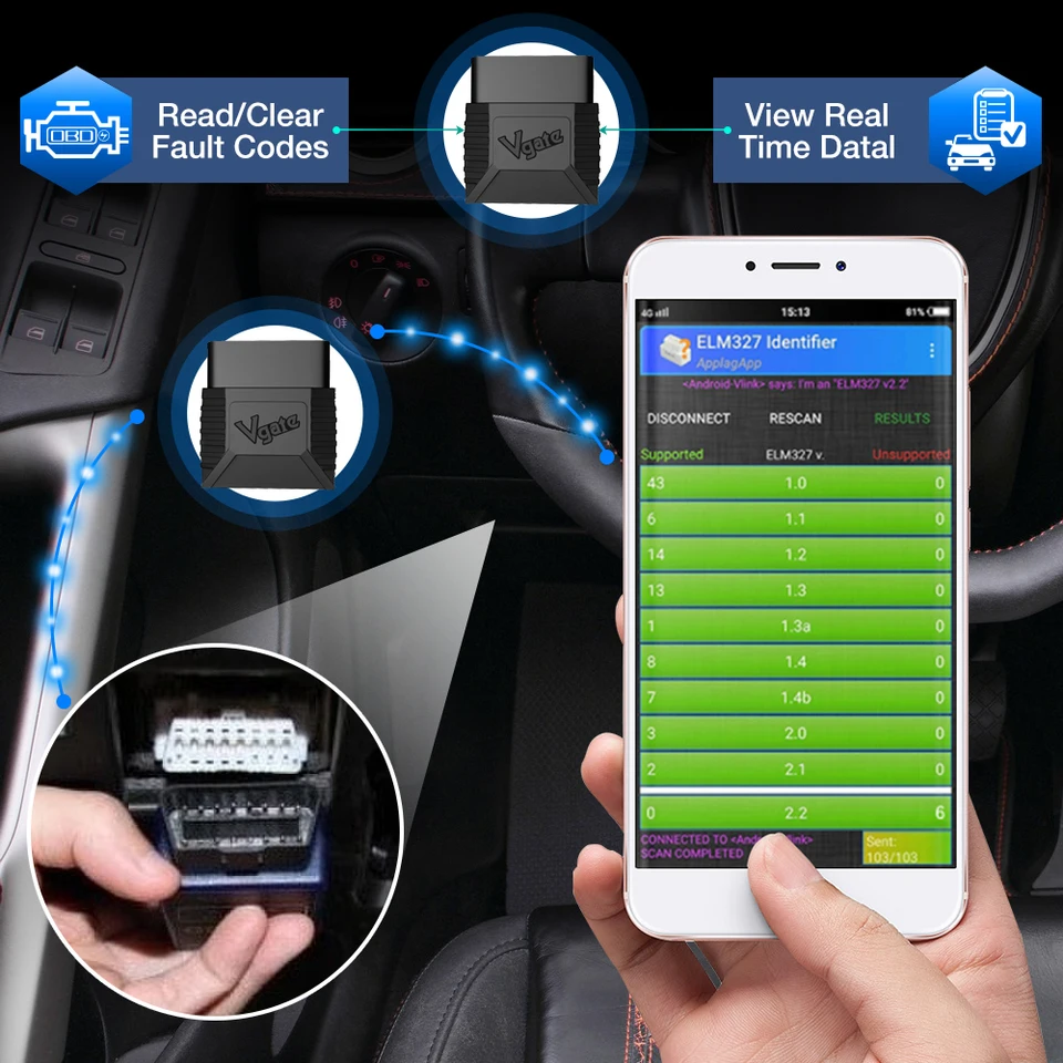 Vgate vLinker MC Bluetooth OBD2-Diagnose für iOS & Android Vgate vLinker MC Bluetooth OBD2-Diagnose für iOS & Android