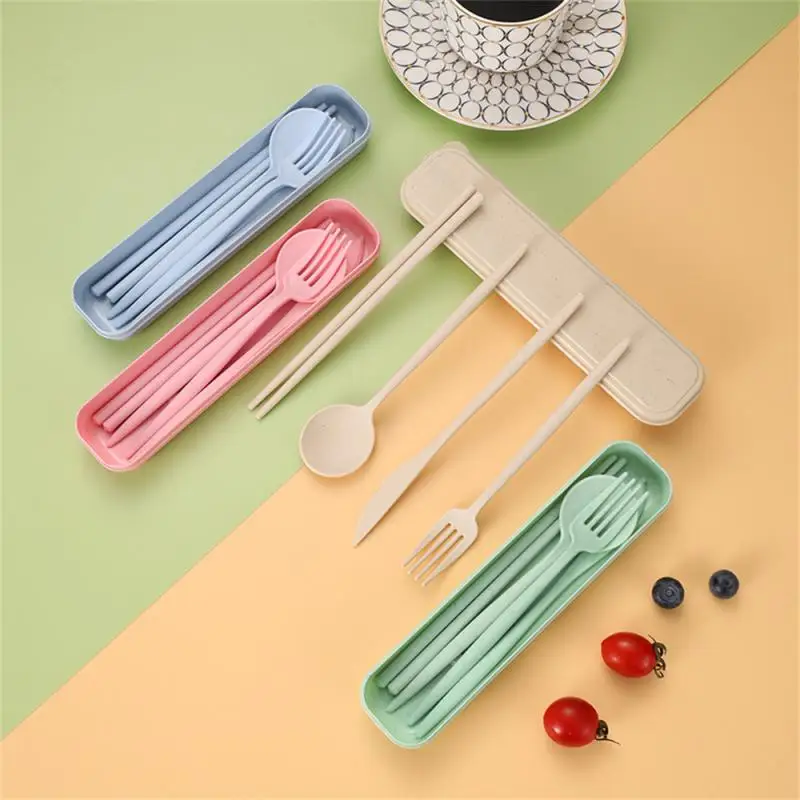 Cutlery set Western style cutlery set Picnic cutlery set Camping cutlery set Wooden cutlery set Portable Kitchen Accessories Easy To Clean Light 8 Colors Reusable Silverware Set Cutlery Set
