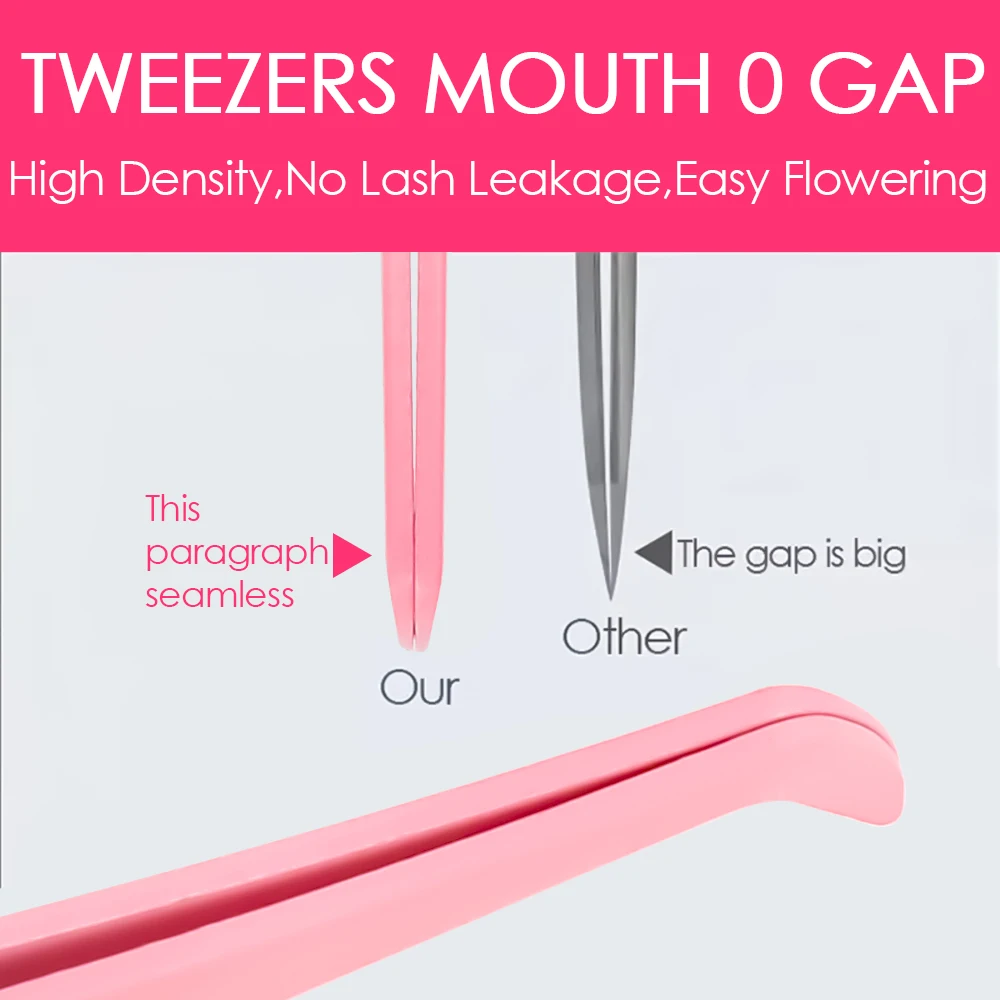 High Quality Premium Imported 402 Stainless Steel DIY Eyelash Makeup Tools Portable High-elasticity Lashes Tweezers for Personal 5