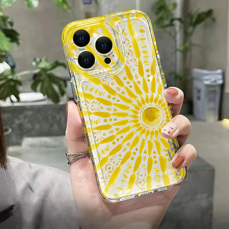 Yellow Sun Clear Shockproof TPU Phone Case Cover